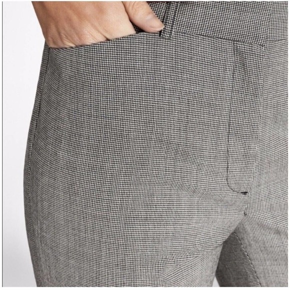 Brooks Brothers | Estethia Houndstooth Women's Gray Crop Leg Trousers Size 10 - Picture 2 of 13